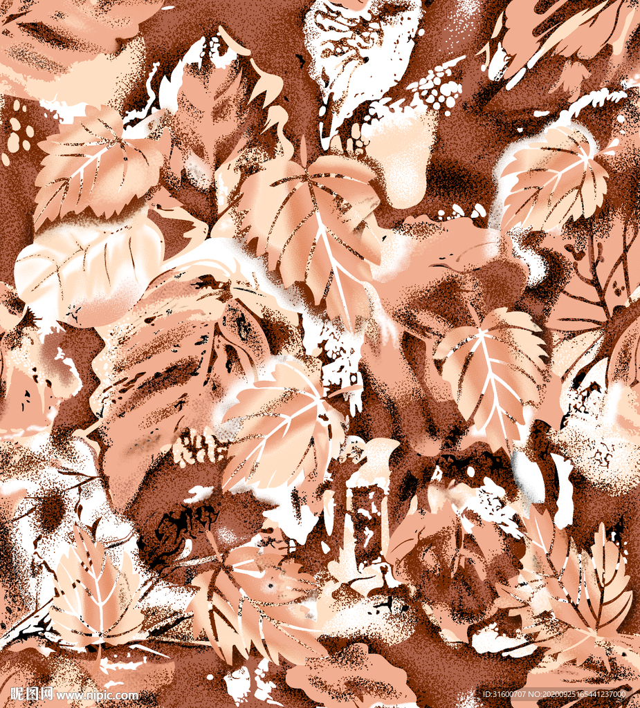 泥点抽象叶子花