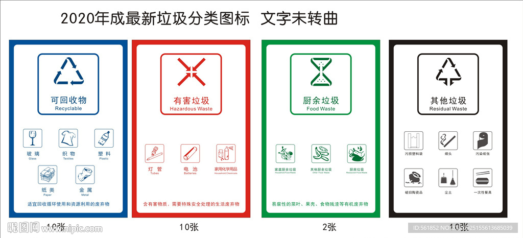 2020成都垃圾分类最新图标