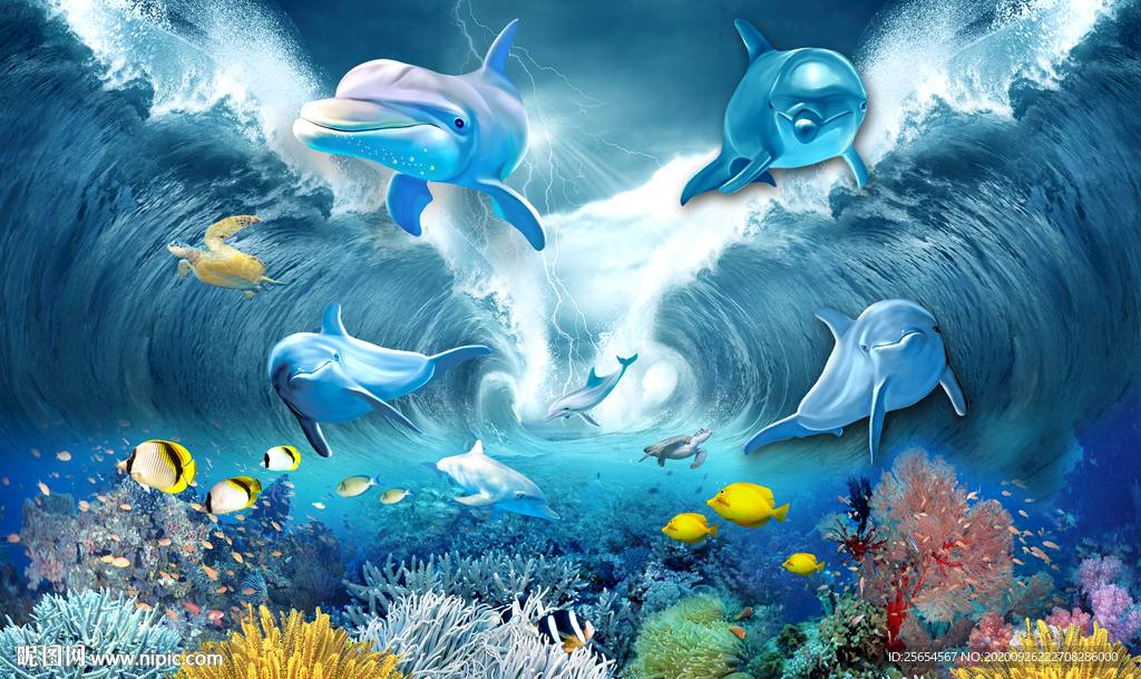 3D海底世界背景墙