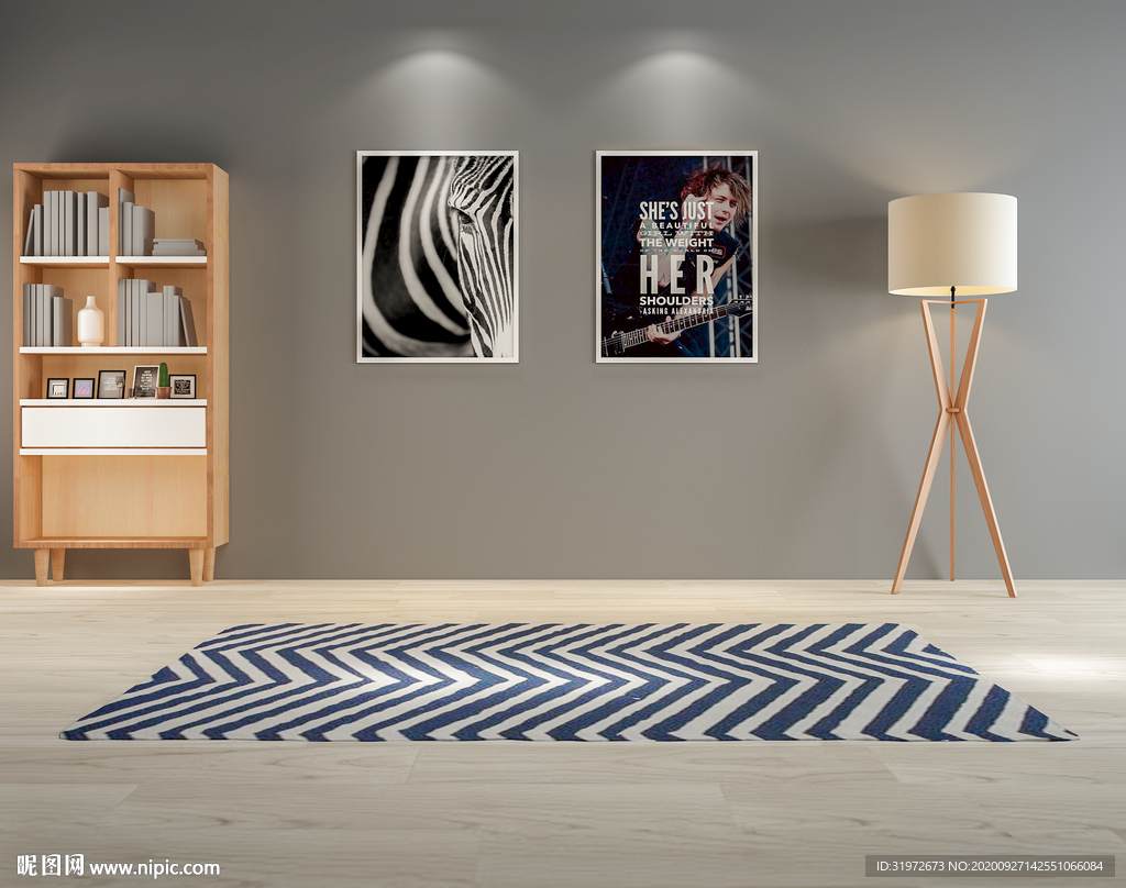 北欧简约沙发茶几背景墙摄影墙