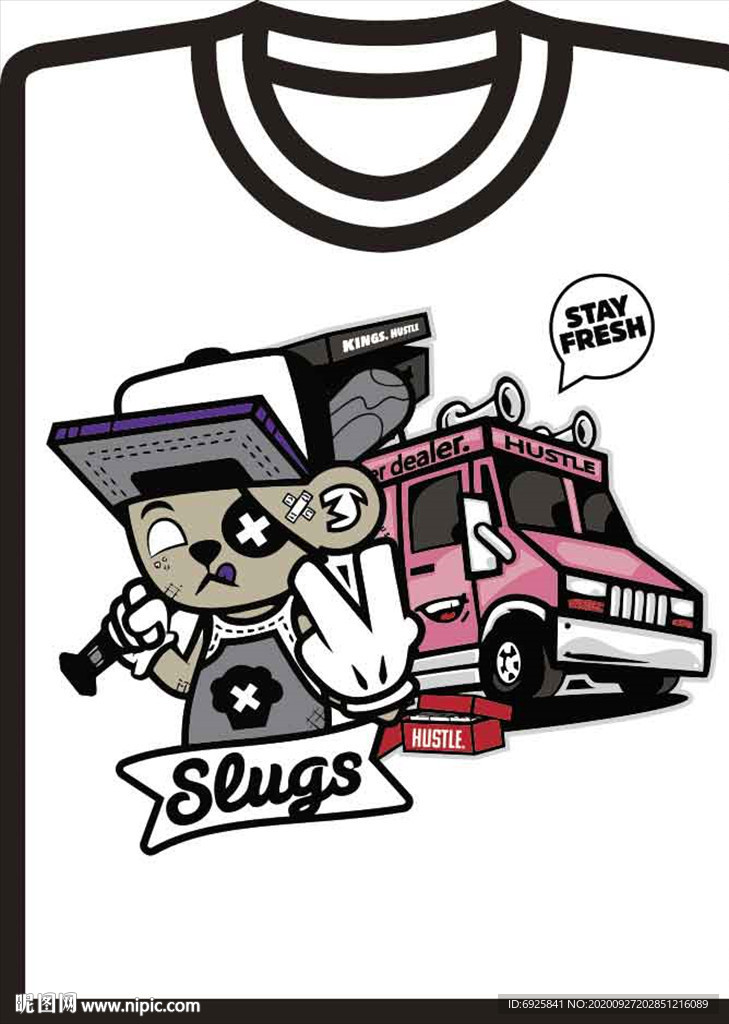 欧美日本韩国T恤潮流矢量