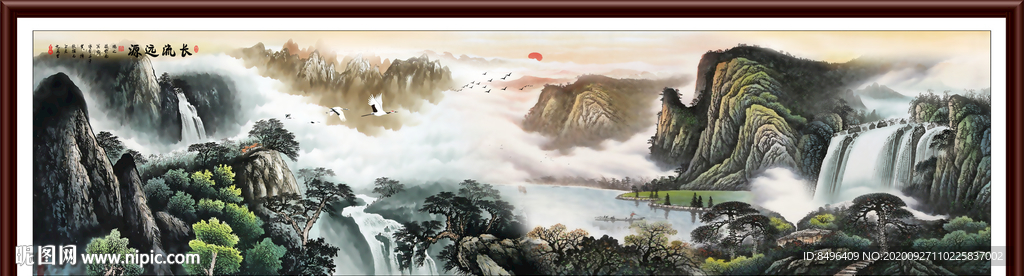 山水画水墨山水画 意境山水画