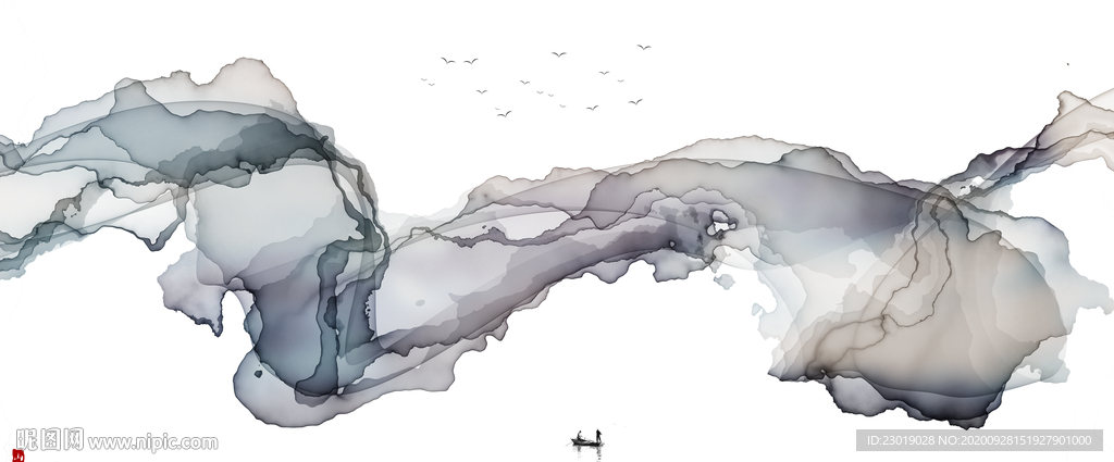 中国风抽象水墨画