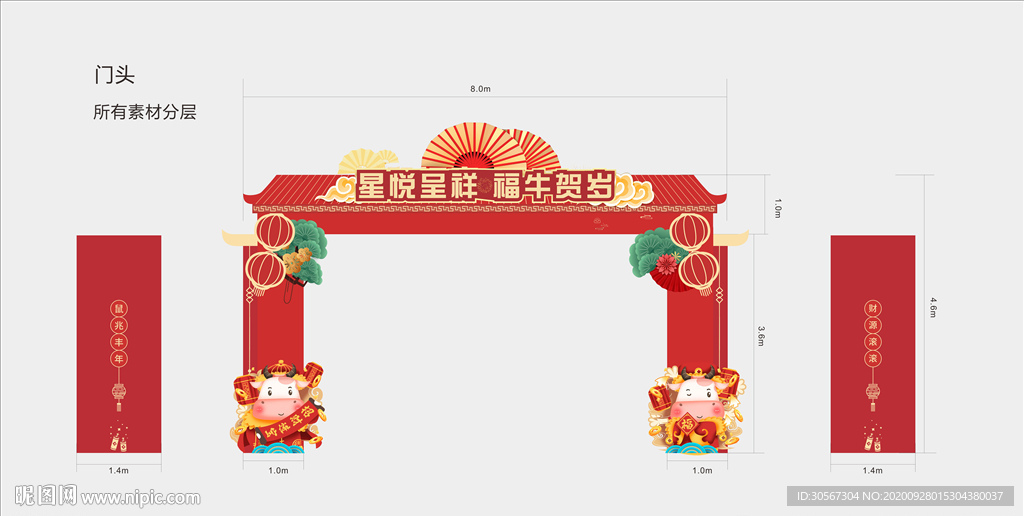 2021年 牛年门头 文件分层