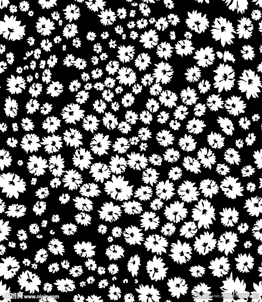 黑底个性满底小雏菊