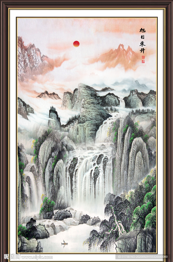 竖幅山水画