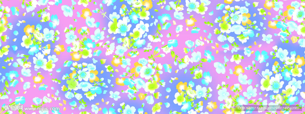 分层渐变底小碎花