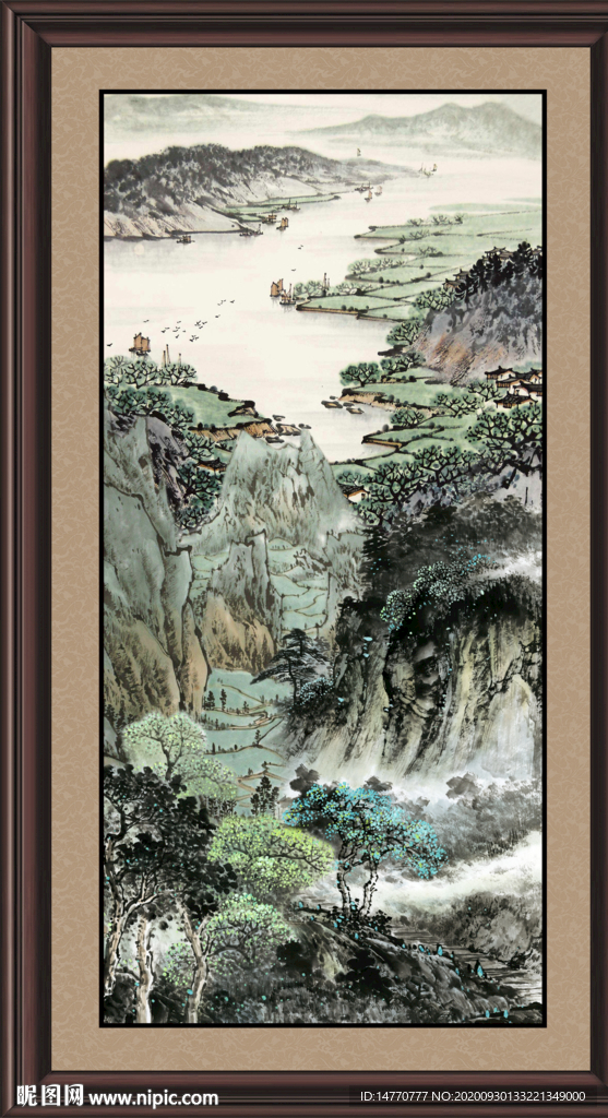 竖幅山水画