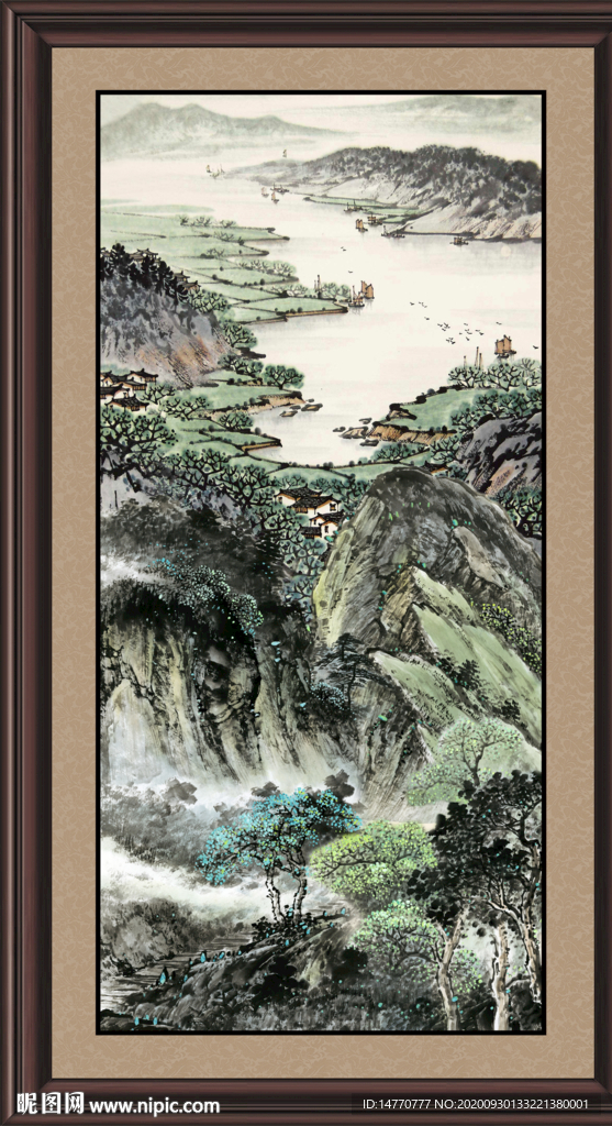 竖幅山水画