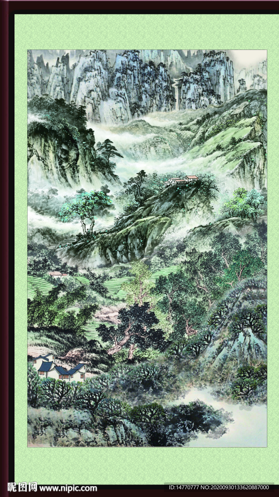 竖幅山水画