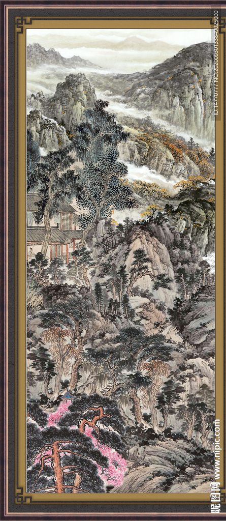竖幅山水画