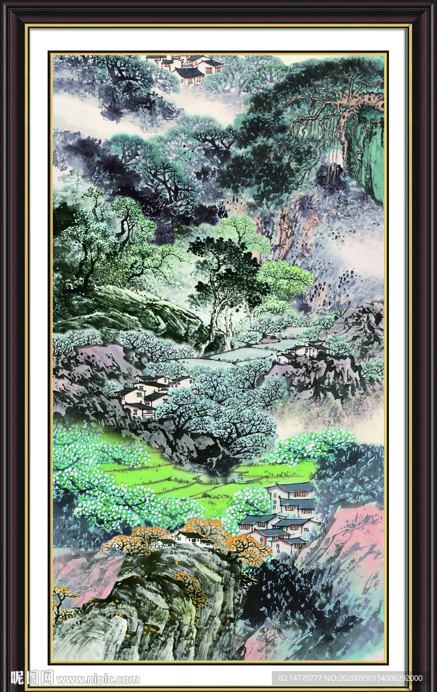 竖幅山水画