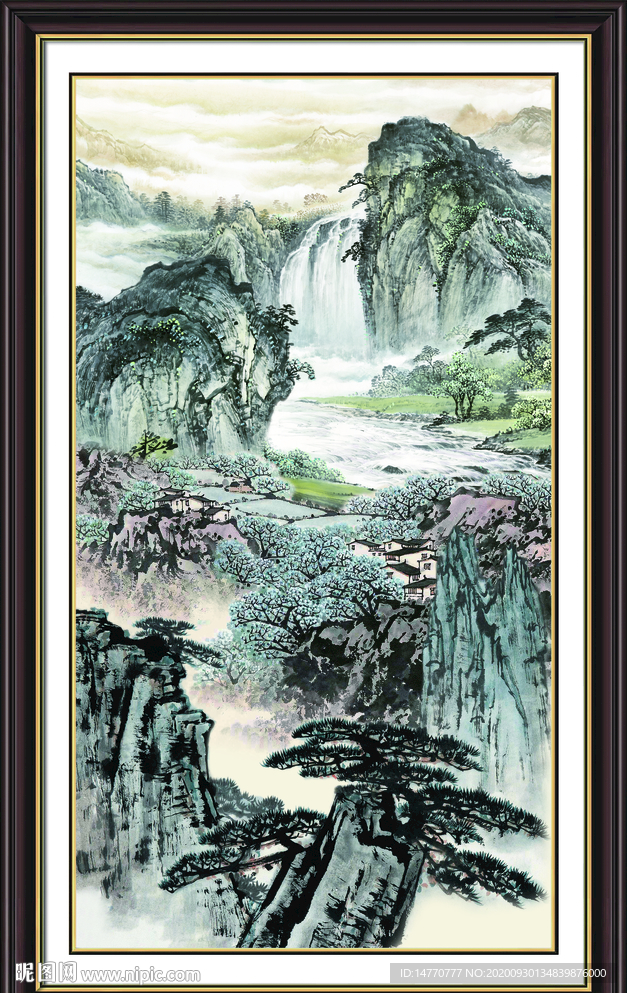 竖幅山水画