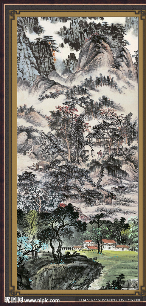 竖幅山水画