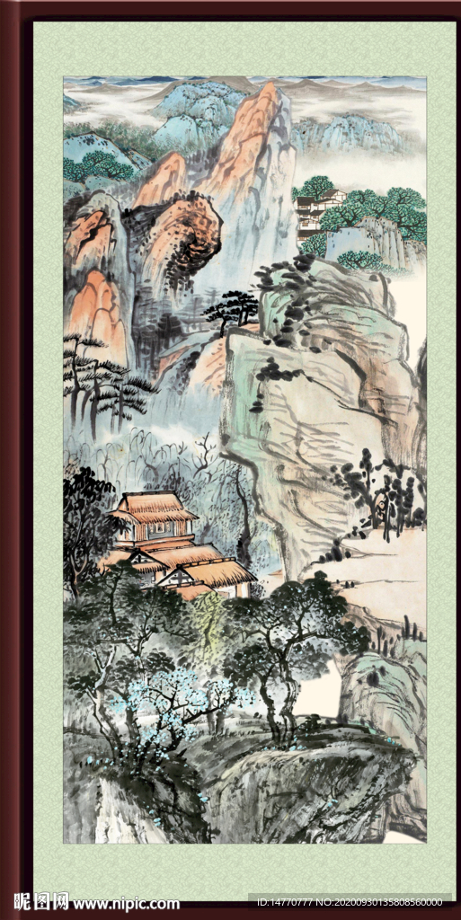 竖幅山水画