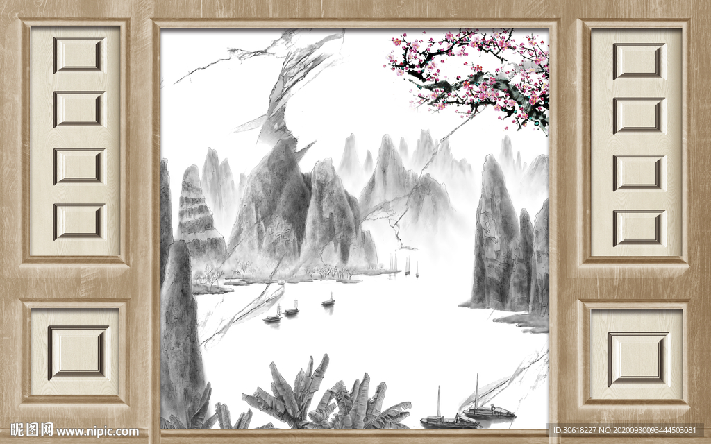 新中式背景墙