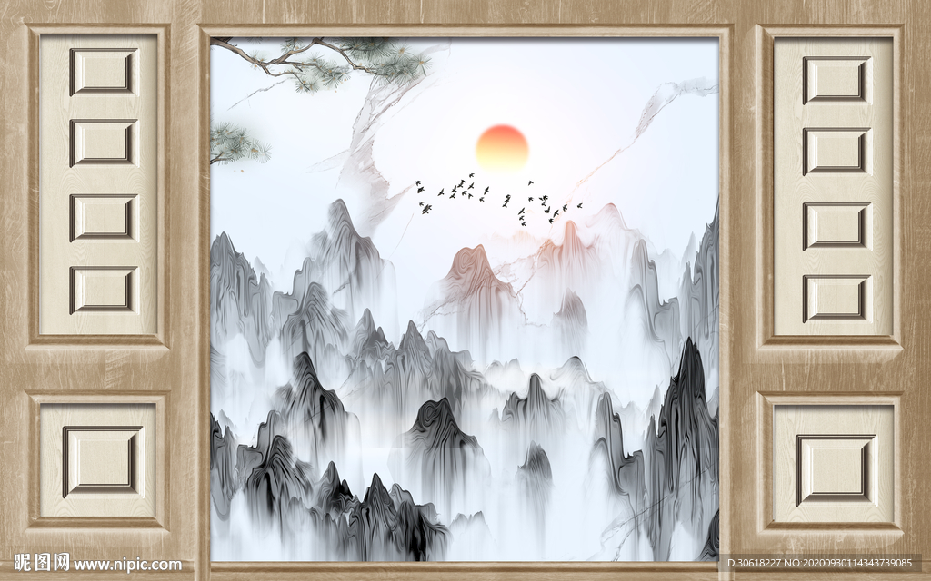 新中式背景墙