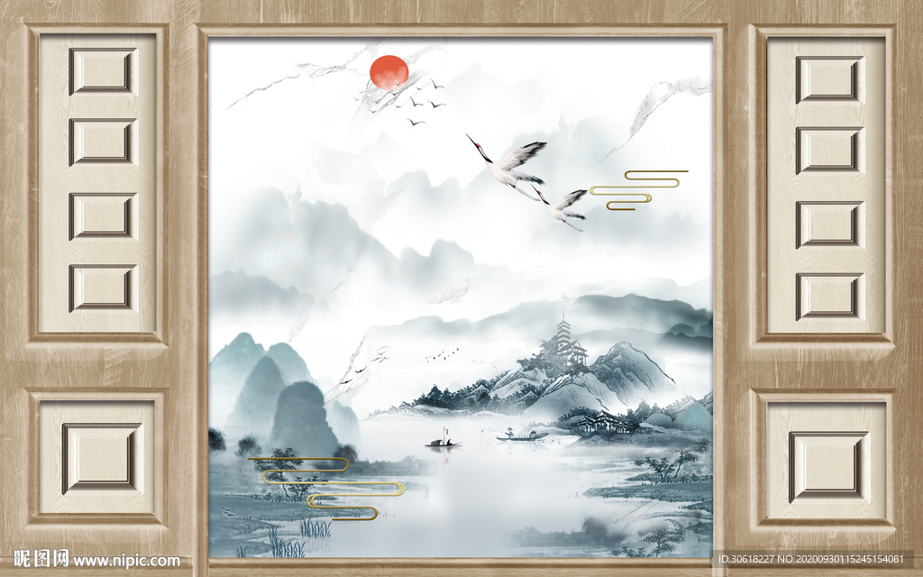 新中式背景墙
