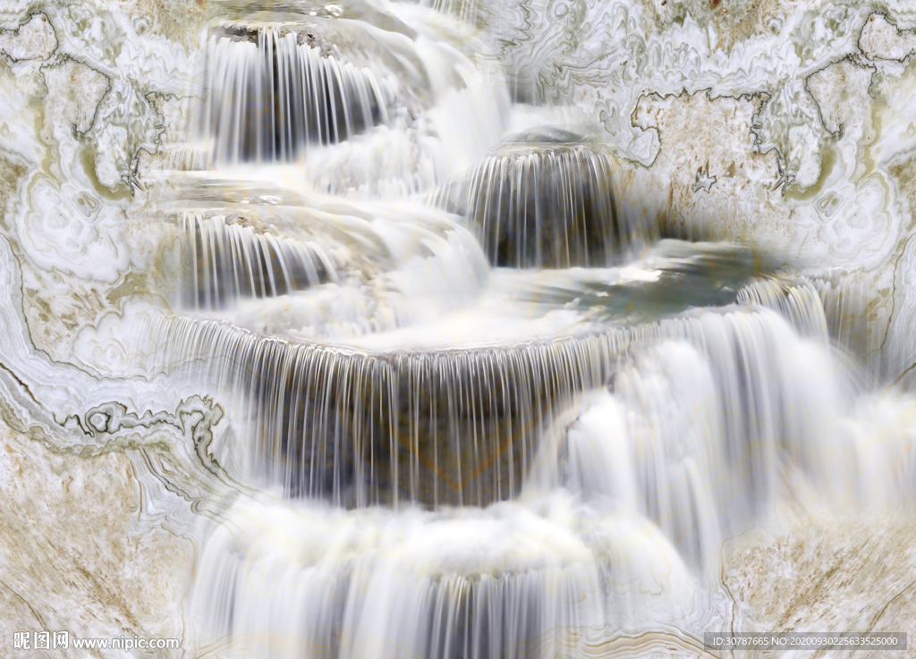 大理石纹山水背景墙