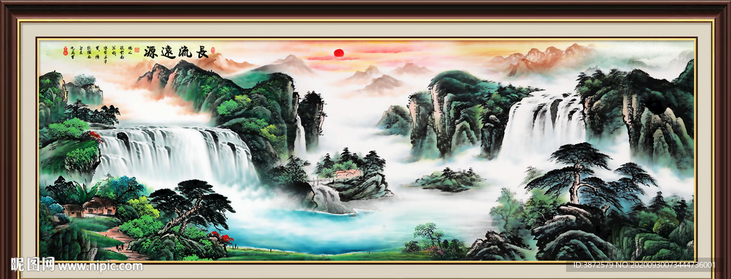 山水画水墨山水画 意境山水画