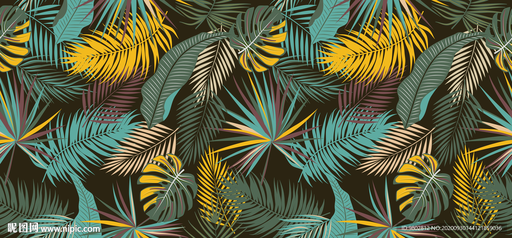 彩色植物背景墙