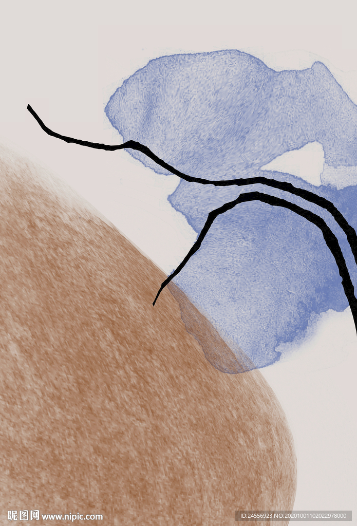 抽象画长方形色块现代轻奢北欧画