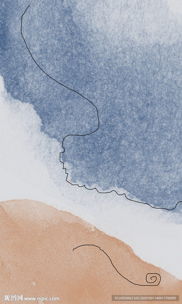 抽象画长方形色块现代轻奢北欧画