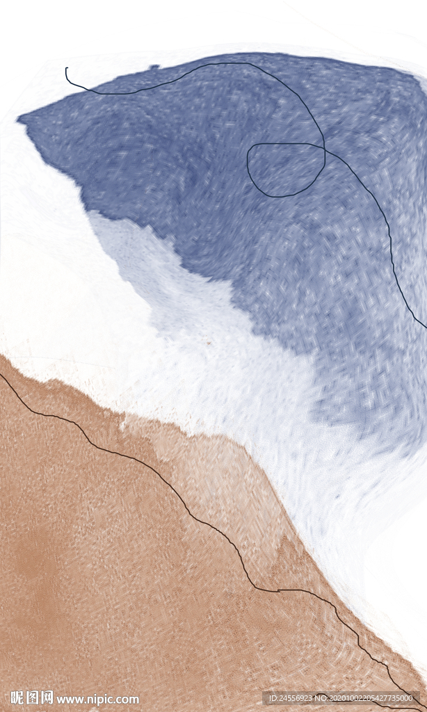 抽象画长方形色块现代轻奢北欧画