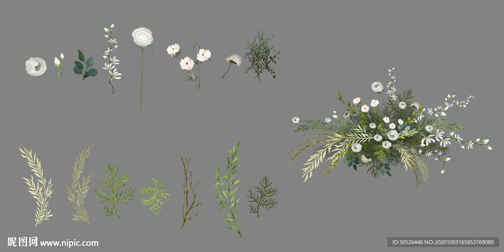 白绿色婚礼花艺