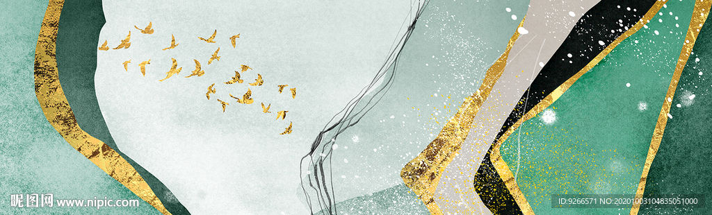 抽象卧室横幅装饰画