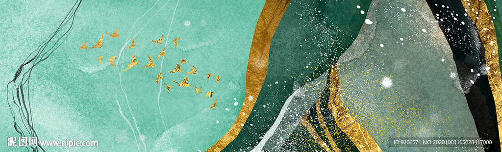 抽象卧室横幅装饰画