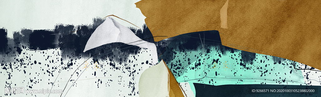 抽象卧室横幅装饰画