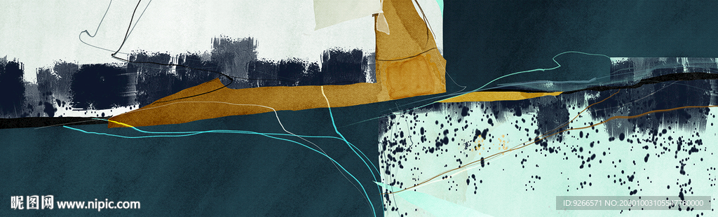 抽象卧室横幅装饰画