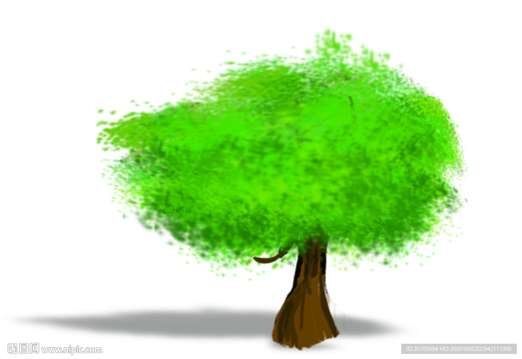 一棵树手绘PSD分层素材