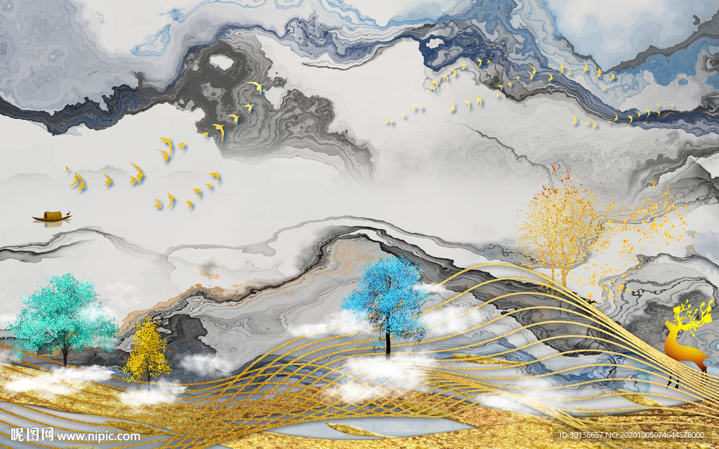 欧式意境唯美山水 TIF分层