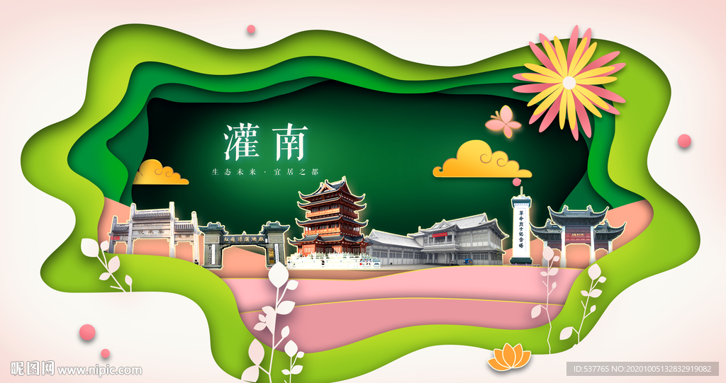 灌南绿色生态宜居自然城市海报