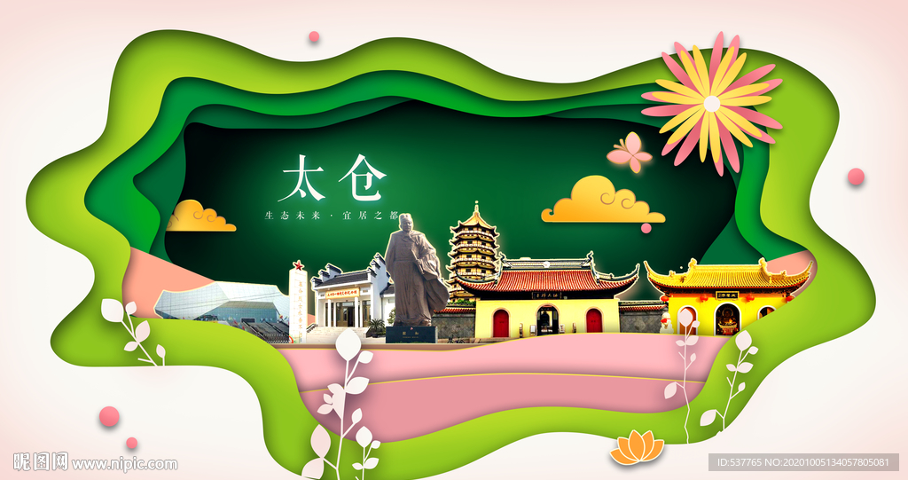 太仓绿色生态宜居自然城市海报