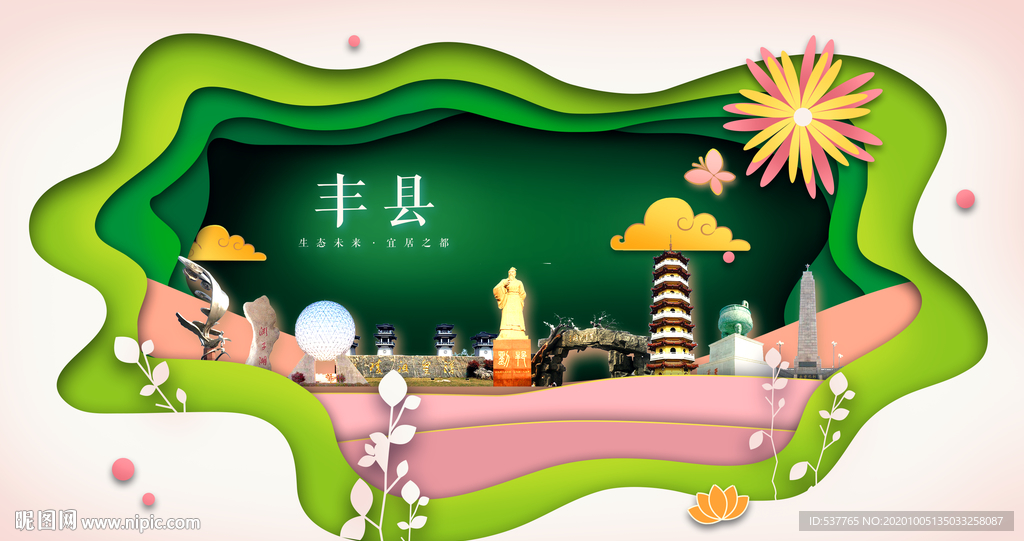 丰县绿色生态宜居自然城市海报