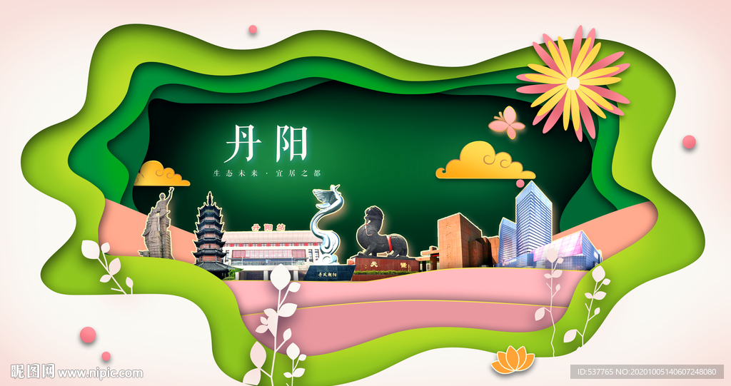 丹阳绿色生态宜居自然城市海报