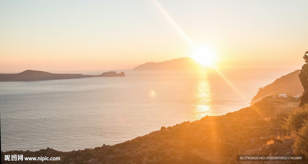 大海上夕阳余晖