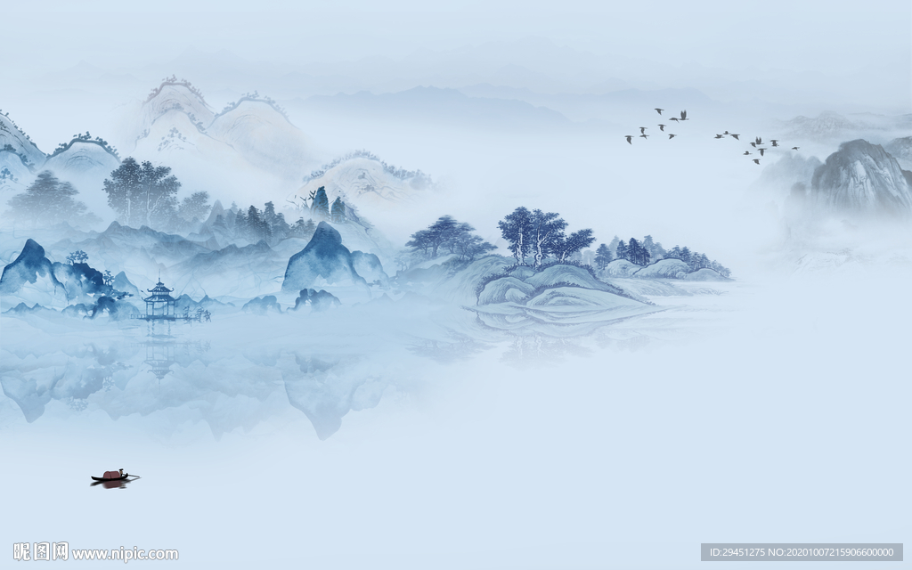 意境简约新山水画 tif分层