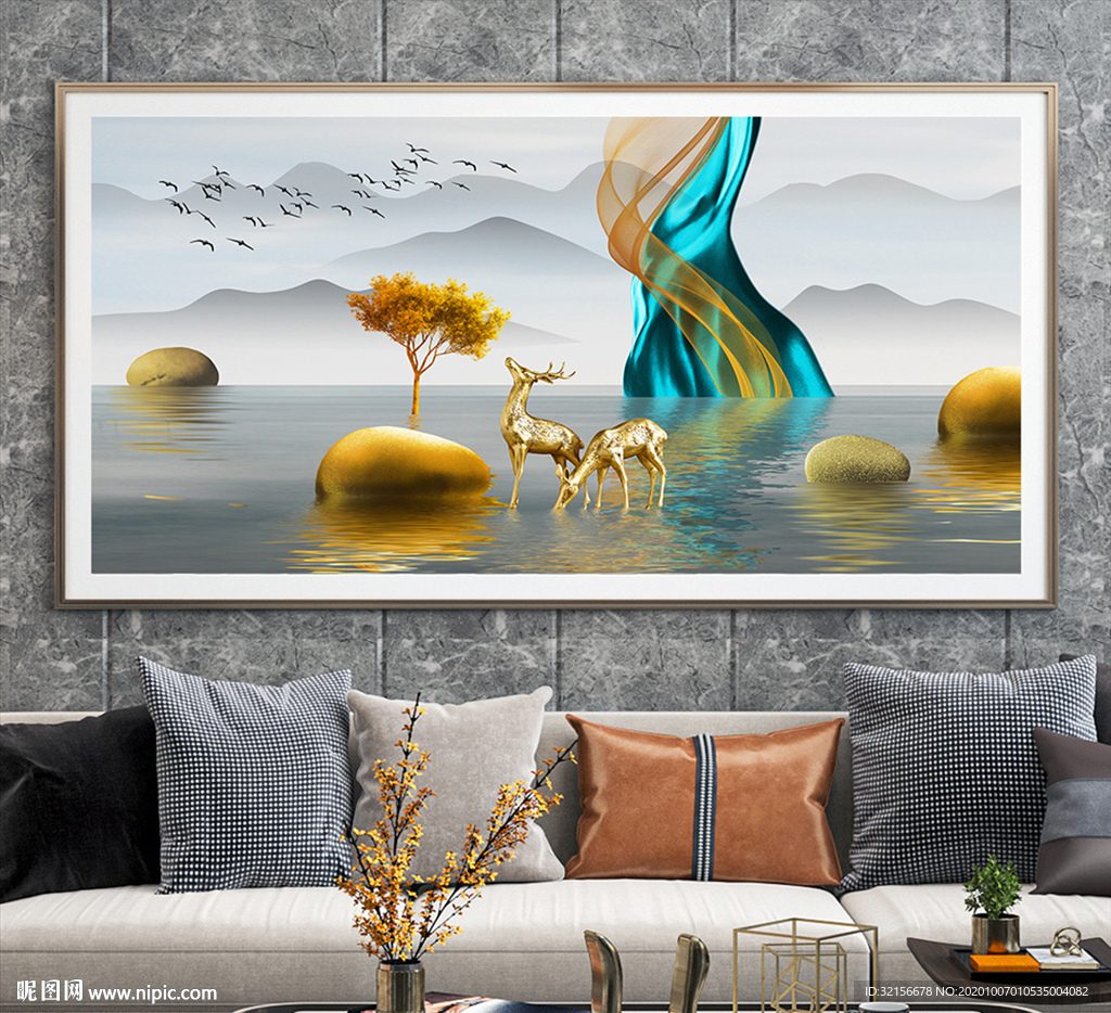 新中式传统装饰金色简约装饰