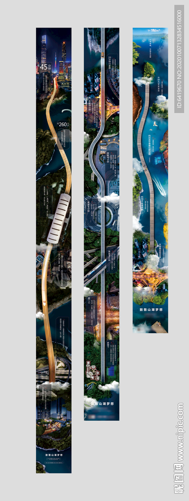 城轨交通城市利好动线长图海报