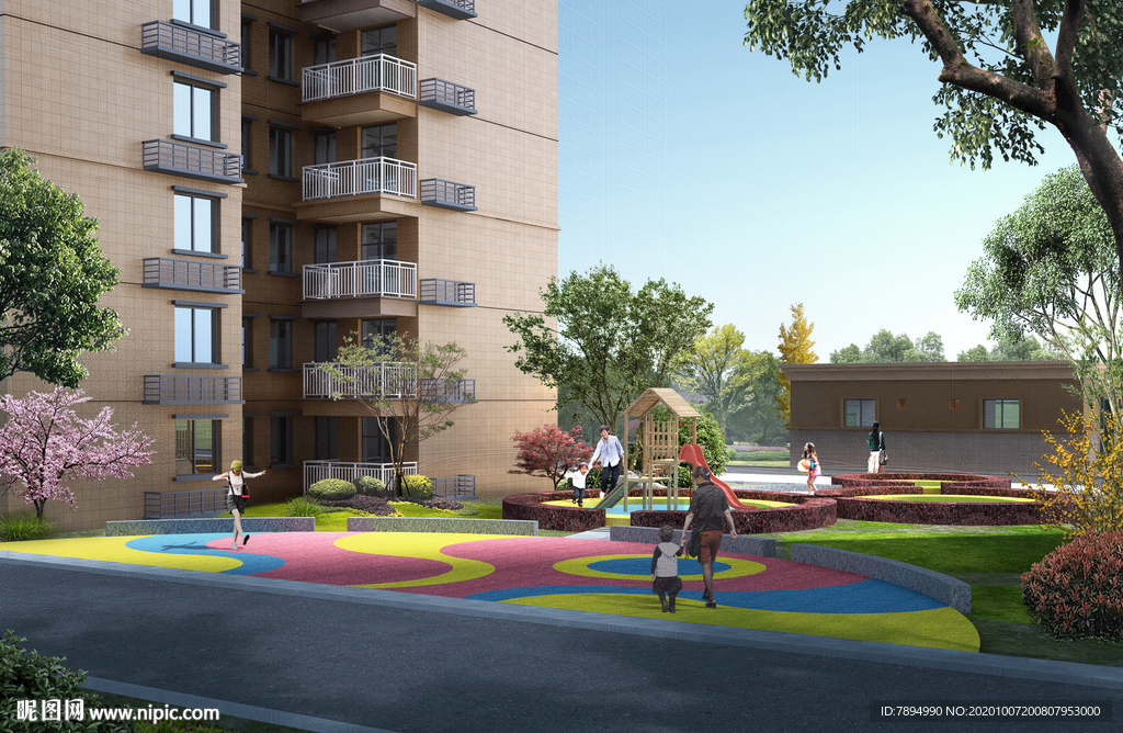 住宅小区休闲空间效果图