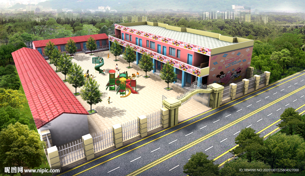 幼儿园学校园林绿化景观效果图