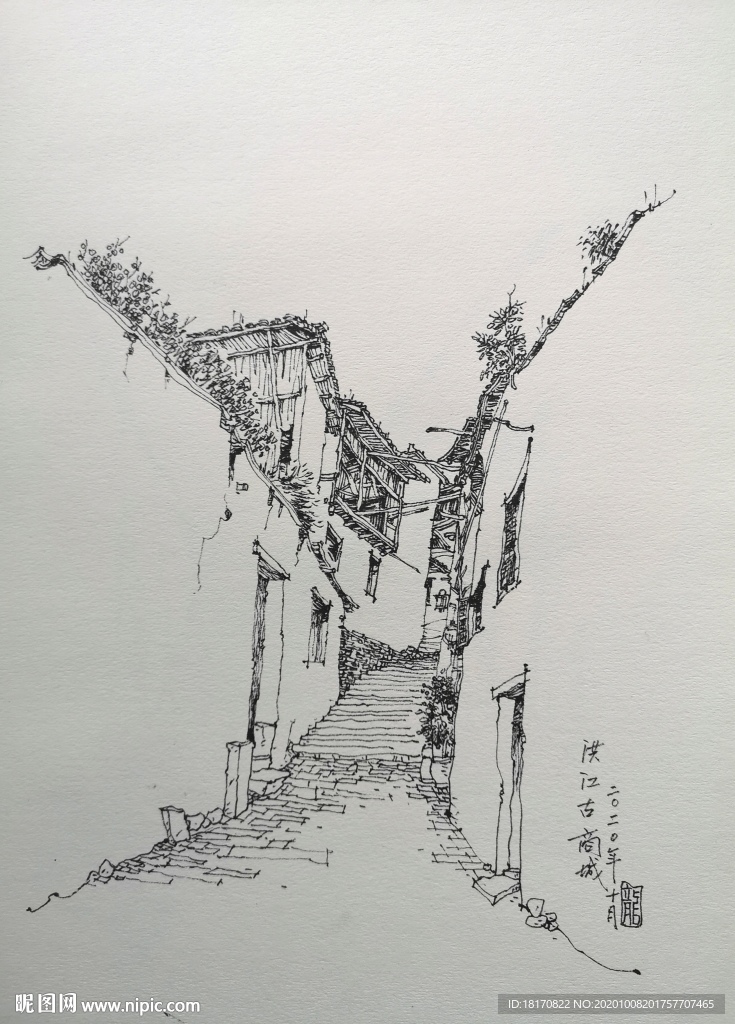 洪江古商城速写