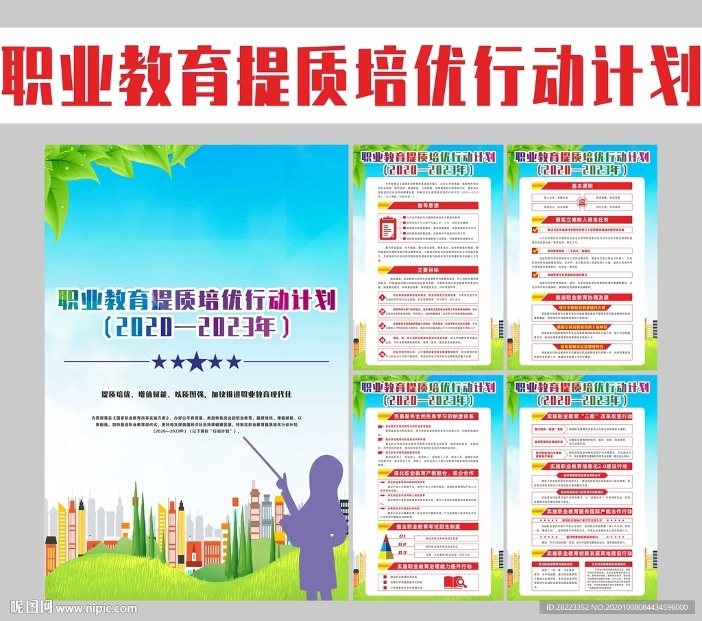 职业教育提质培优行动计划展板