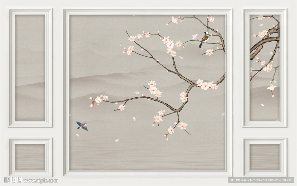 框画意境现代山水 TIF分层