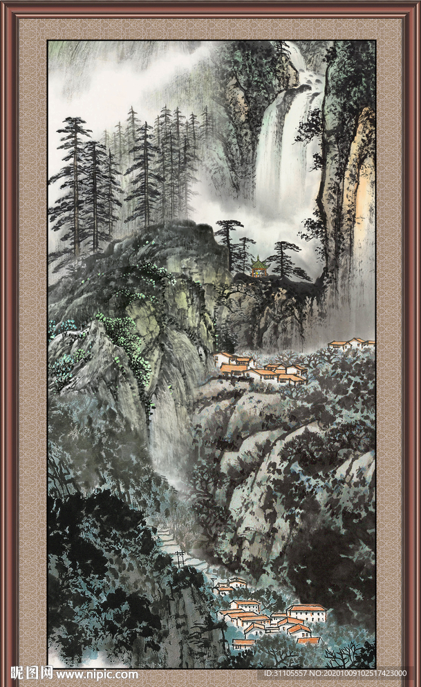 竖幅山水画
