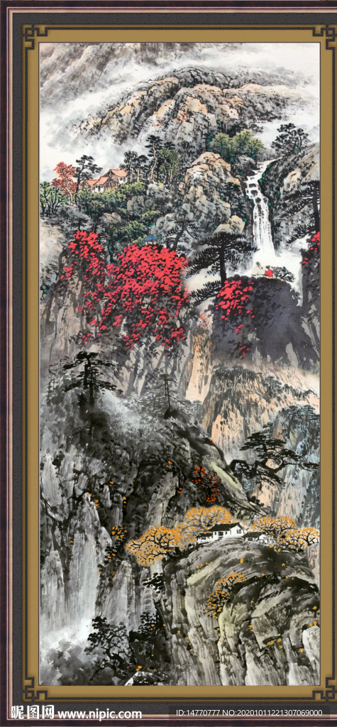 竖幅山水画